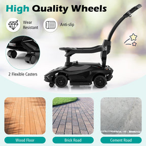 3-in-1 Ride On Push Car, Licensed Lamborghini Sliding Car w/ Removable Guardrails & Handle