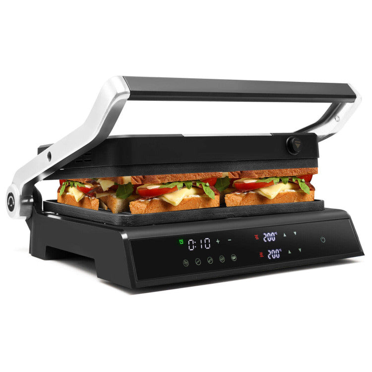 3-in-1 Electric Panini Press Grill with Non-Stick Coated Plates