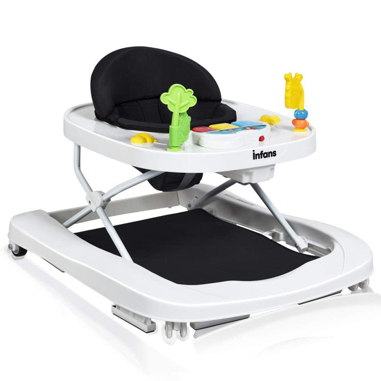 3-in-1 Foldable Adjustable Height Baby Walker Bouncer with  3-Position Height and Adjustable Speed