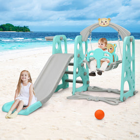 3-in-1 Toddler Climber and Swing Slide Playset for Kids