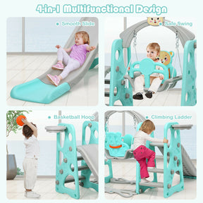 3-in-1 Toddler Climber and Swing Slide Playset for Kids