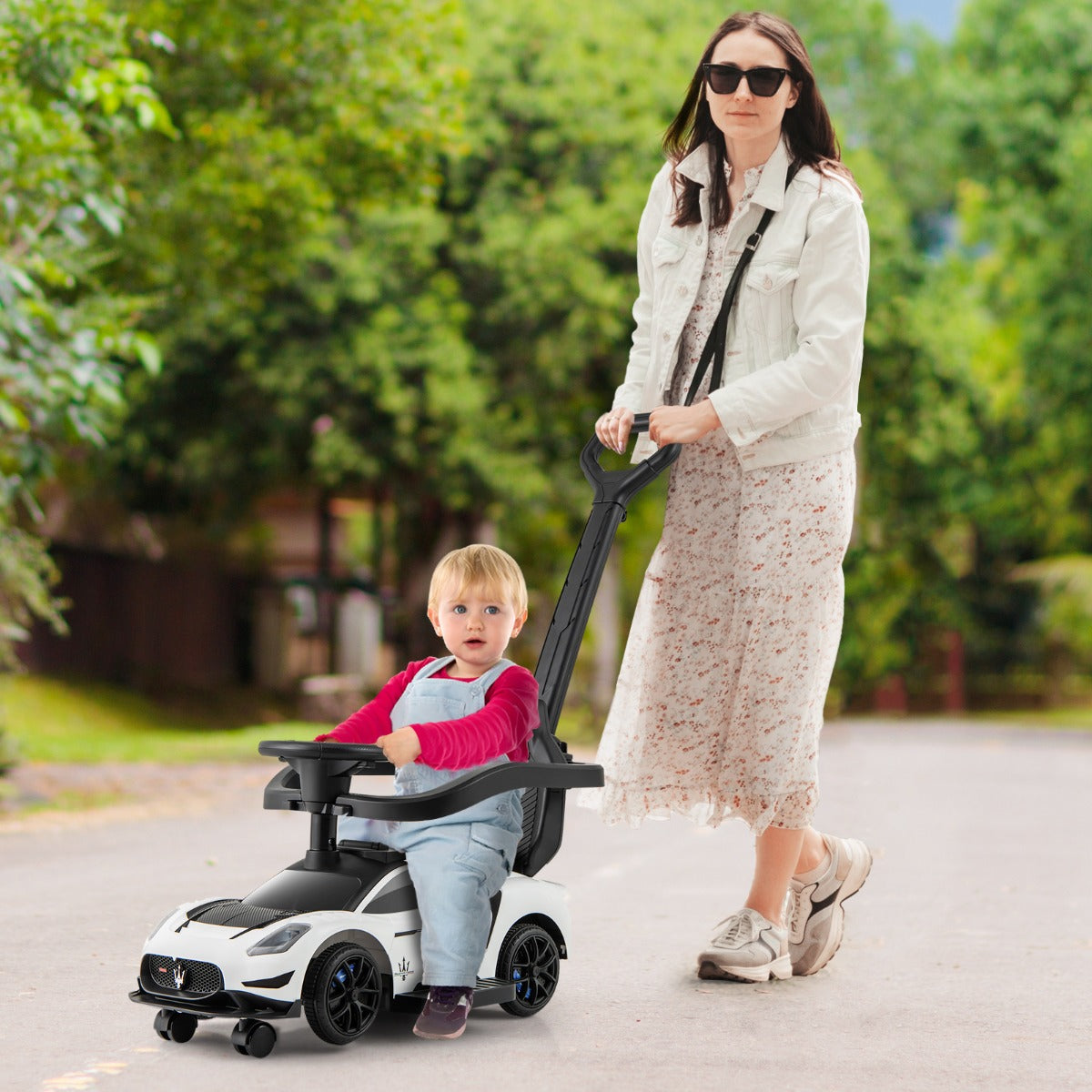 3-in-1 Ride on Push Car with 2 Universal Wheels and Music Steering