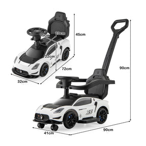 3-in-1 Ride on Push Car with 2 Universal Wheels and Music Steering