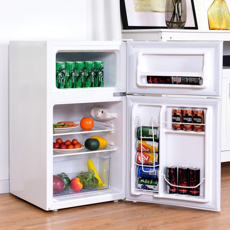 3.2 cu.ft. Compact Stainless Steel Refrigerator with  Removable Glass Shelf