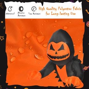 3.3 Feet Halloween Funny and Scary Inflatable Pumpkin Head Ghost
