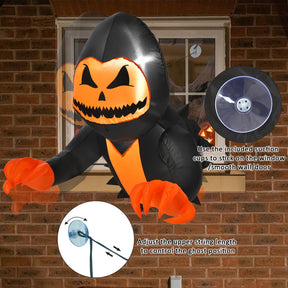3.3 Feet Halloween Funny and Scary Inflatable Pumpkin Head Ghost
