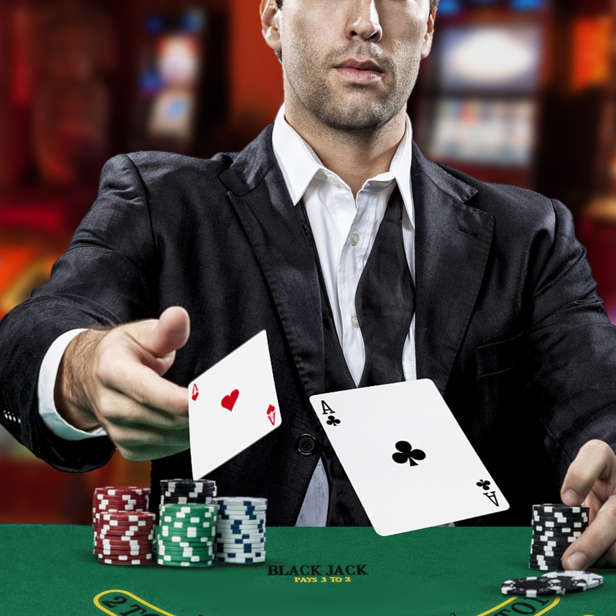 300 Pieces Casino Poker Chip Set with Automatic Card Shuffler