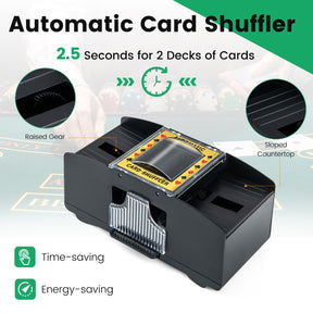 300 Pieces Casino Poker Chip Set with Automatic Card Shuffler