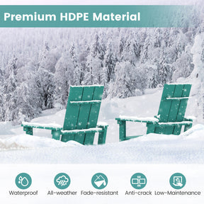 30 Inches Counter Height Bar Stool Outdoor HDPE Tall Adirondack Chair with Armrests and Footrest