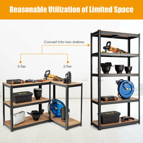 30 x 60 Inch 5 Level Garage Tool Storage Shelf with Adjustable Shelves