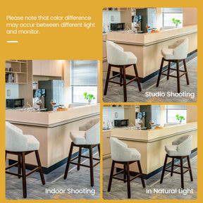 31 Inch Swivel Bar Stools Set of 2 Counter Height Bar Chairs with Adjustable Foot Pads and Sponge Padded Cushion