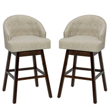 31 Inch Swivel Bar Stools Set of 2 Counter Height Bar Chairs with Adjustable Foot Pads and Sponge Padded Cushion