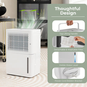 32 Pint 2000 Sq. Ft Dehumidifiers Intelligent Humidity Control Machine with 24HR Timer and 3 Modes