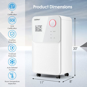 32 Pints 2000 Sq.Ft Dehumidifier for Home and Basements with 4 Modes