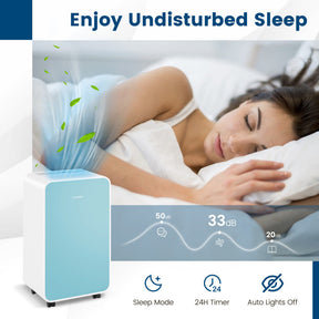32 Pints Portable Quiet Dehumidifier with 24H Timer and Auto Defrost
