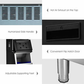 353LBS/24H Split Commercial Ice Maker Machine Full-Automatic Vertical Industrial Modular Ice Maker with 198 LBS Storage Bin