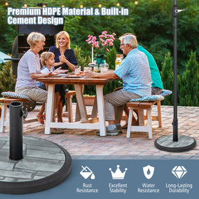 35lbs Umbrella Base for 6-10 ft Market Umbrellas and Patio Table Umbrellas with Three Adapters