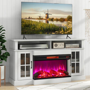 36 Inch 3 Side Glass Electric Fireplace 1500W Fireplace Heater with Remote Control and Overheat Protection