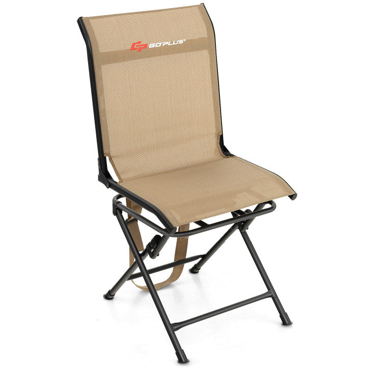 360-Degree Swivel Hunting Chair Outdoor All-weather Foldable Camping Chair with Carrying Strap and Wear-Resistant mesh Fabric