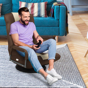 360-Degree Swivel Lazy Sofa Recliner Adjustable Folding Floor Gaming Rocker Chair with Padded Backrest and Armrests