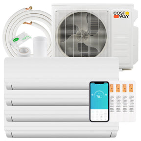 36000 BTU 4 Zone Mini Split Air Conditioner 19 SEER2 Wifi Enabled Ductless AC Unit with Heater Pump and 24H Timer