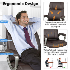 360° Swivel Office Chair PU Leather Executive Desk Chair with Adjustable Height and Wheels