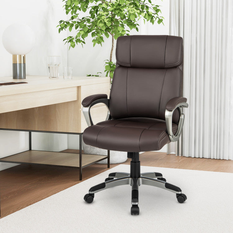 360° Swivel Office Chair PU Leather Executive Desk Chair with Adjustable Height and Wheels