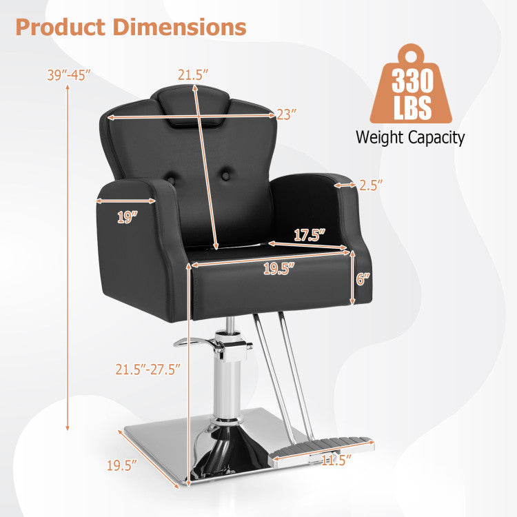 360° Swivel Salon Chair Heavy Duty Barber Hairstylist Chair with Adjustable Headrest and Seat Height