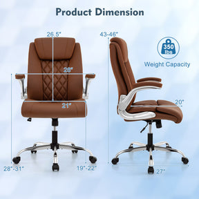 360° Swivel Heavy-Duty Executive Office Chair Computer Desk Chair with Rocking Function and Adjustable Headrest