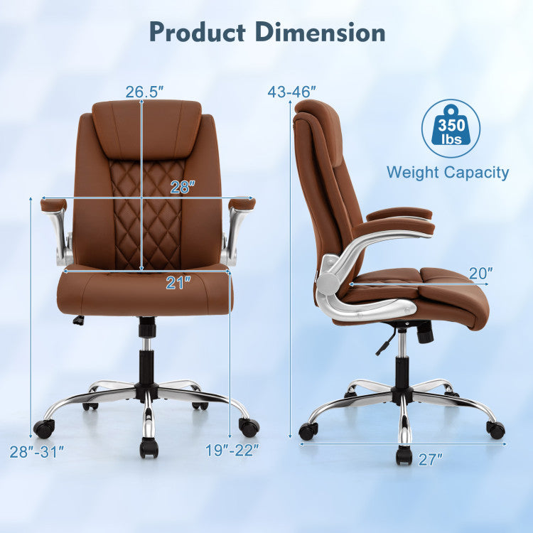 360° Swivel Heavy-Duty Executive Office Chair Computer Desk Chair with Rocking Function and Adjustable Headrest