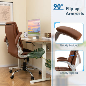 360° Swivel Heavy-Duty Executive Office Chair Computer Desk Chair with Rocking Function and Adjustable Headrest