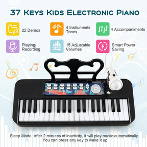 37-Key Kids Toy Keyboard Piano with Microphone for 3+ Kids