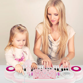37 Keys Electronic Musical Instrument with Microphone, Multi-Function Keyboard Teaching Toy