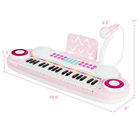 37 Keys Electronic Musical Instrument with Microphone, Multi-Function Keyboard Teaching Toy