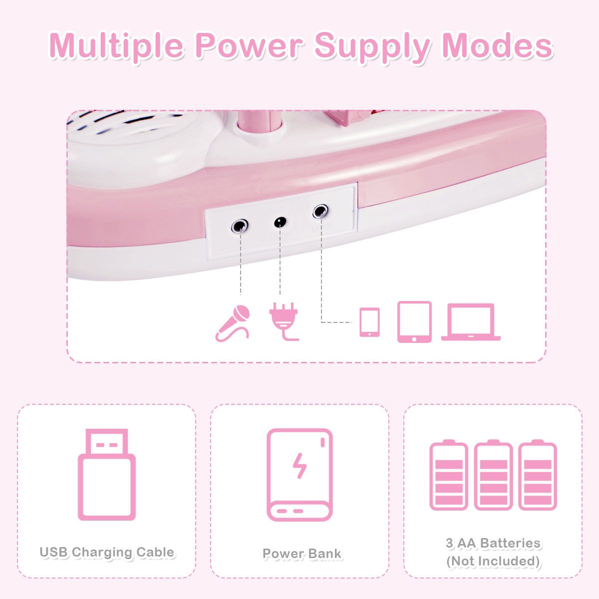 37 Keys Electronic Musical Instrument with Microphone, Multi-Function Keyboard Teaching Toy