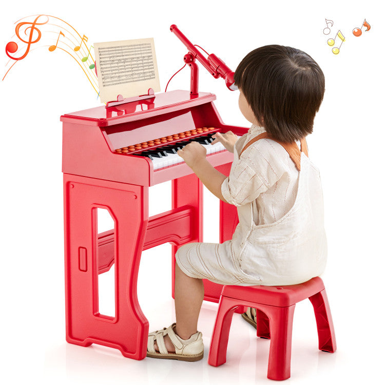 37 Keys Kids Music Piano with Microphone and Detachable Music Stand