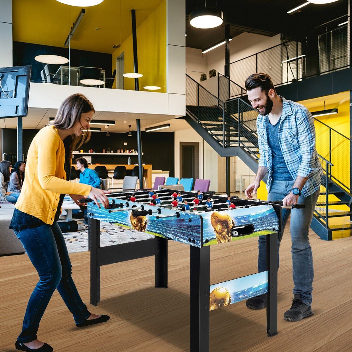 37 Inches Foosball Table with Removable Legs and 2 Balls