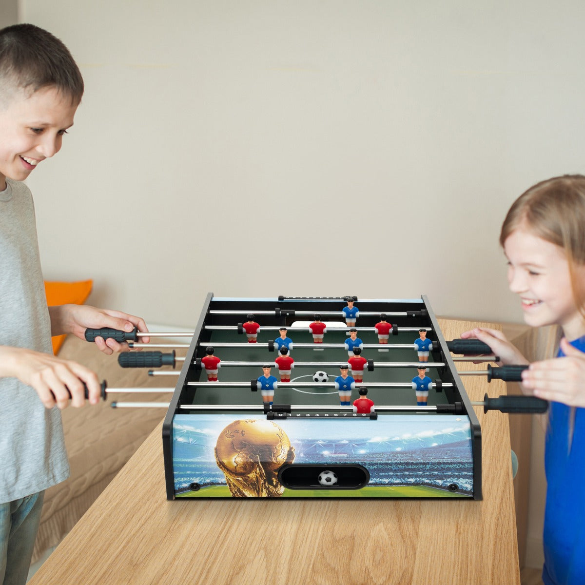37 Inches Foosball Table with Removable Legs and 2 Balls