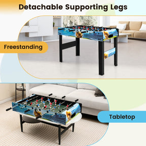 37 Inches Foosball Table with Removable Legs and 2 Balls