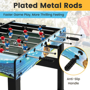 37 Inches Foosball Table with Removable Legs and 2 Balls