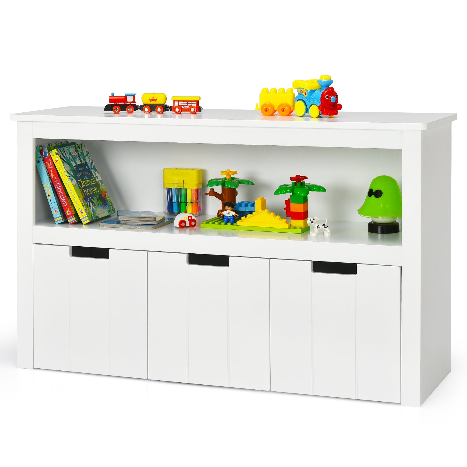Hikidspace Slide-Out Drawers Kids Toy Storage Cabinet for Bedroom