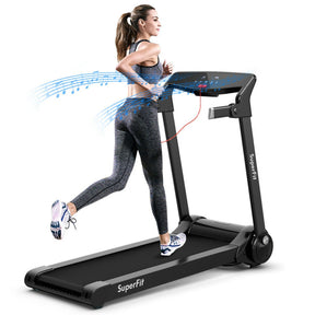 3HP Electric Folding Treadmill with Bluetooth Speaker and HD Digital Display