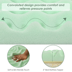 3 Inch Comfortable Mattress Topper Cooling Air Foam for Pressure Relief