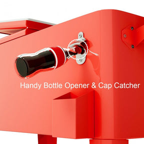 Outdoor 80 Quart Rolling Cooler Cart Patio Beverage Bar Trolley Ice Chest with Bottle Opener for Cookouts Party BBQ