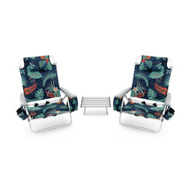 3 PCS Folding Camping Chair Outdoor Beach Chair Sling Chairst with 5 Adjustable Position