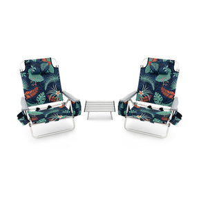 3 PCS Folding Camping Chair Outdoor Beach Chair Sling Chairst with 5 Adjustable Position