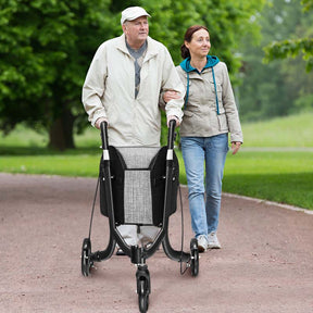 3 Wheel Foldable Rollator Walker with Height Adjustable Handles and  Removable Large Shopping Bag