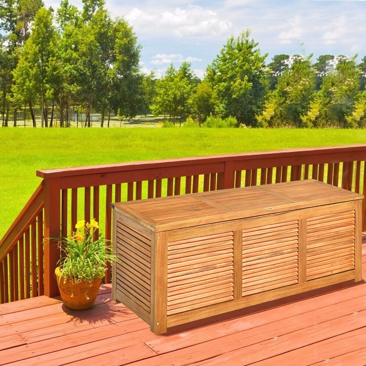 47 Gallon Deck Storage Bench Box Organization Tools