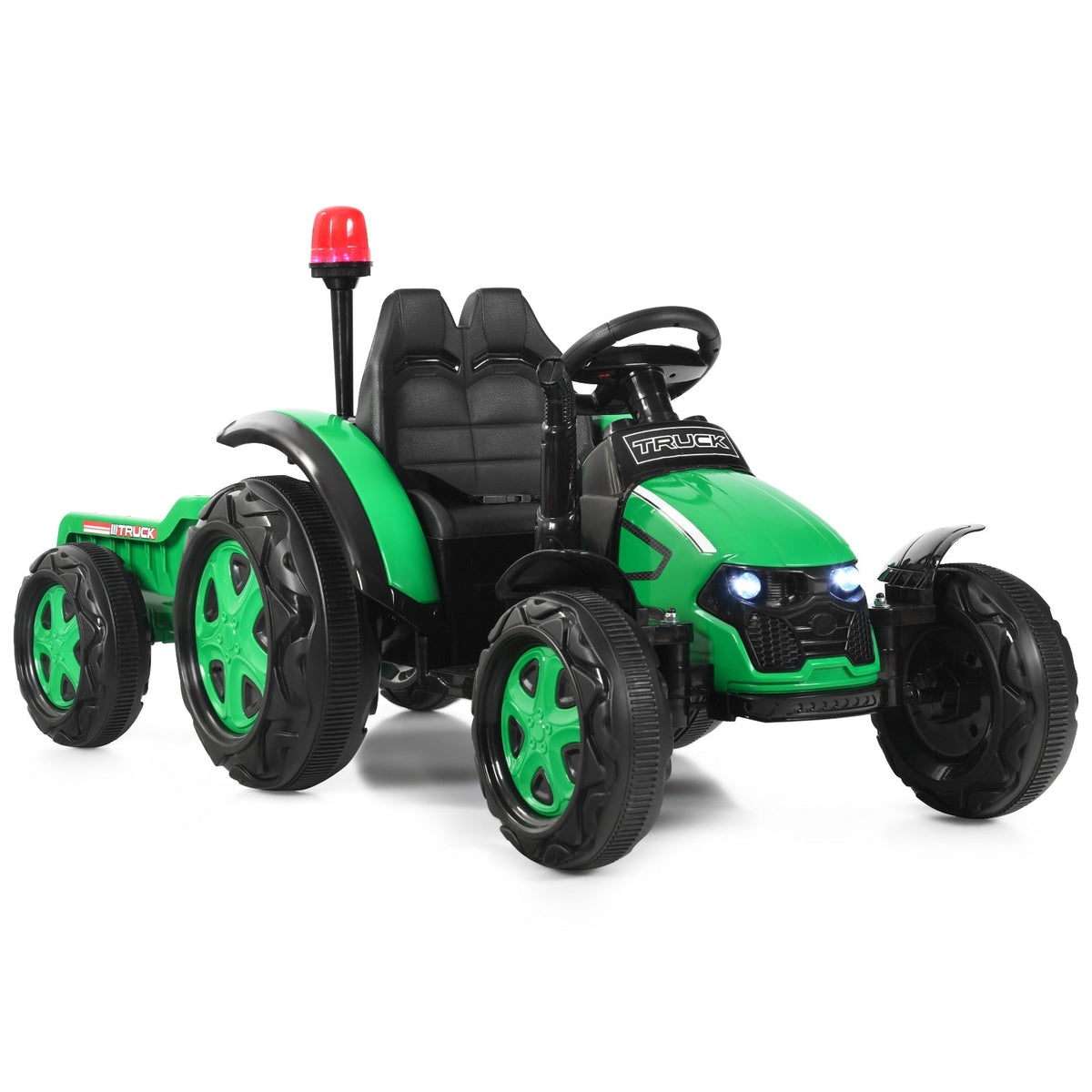 12V 2-in-1 Electric Kids Ride on Car Tractor with Remote Control LED Light Horn