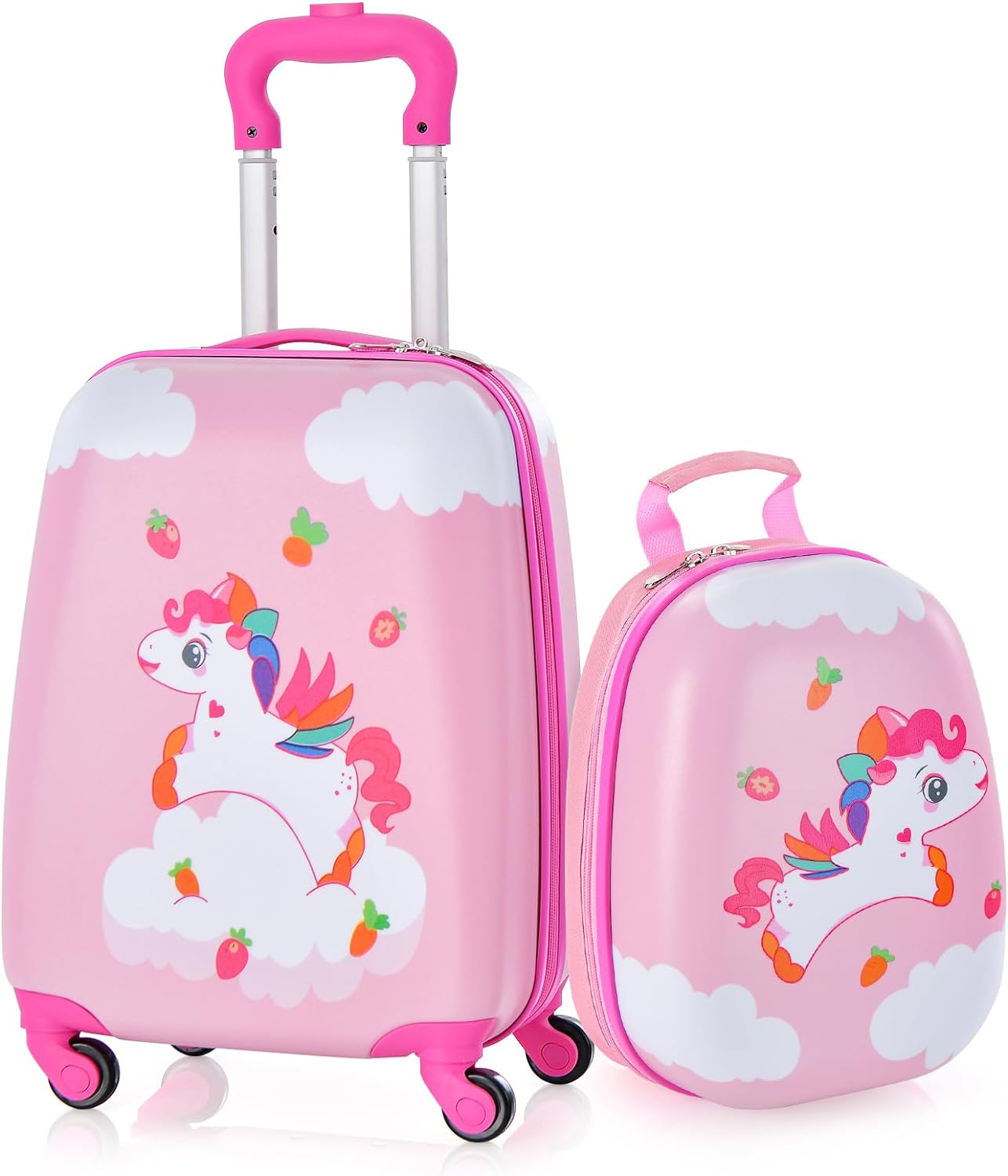 BABY JOY 2 PCS Kids Luggage Set, 13" & 16" Kids Carry On Suitcase Set